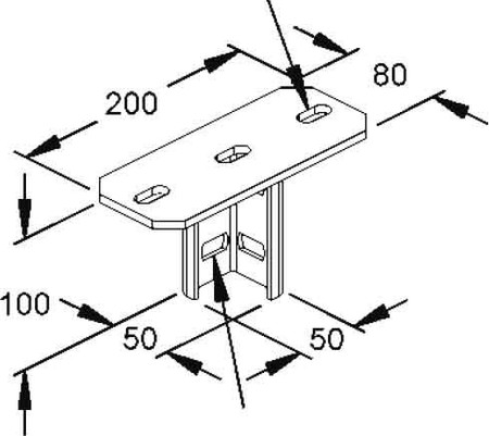 Head plate for profile rail U-profile KU 6040 E3