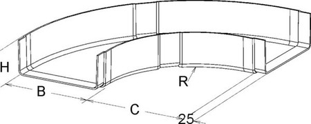 Bend for cable tray Horizontal 90? KKB 50.300