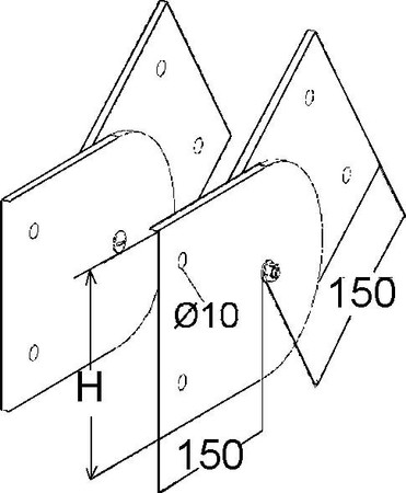 Connector for cable support system Corner joint ULGV 150