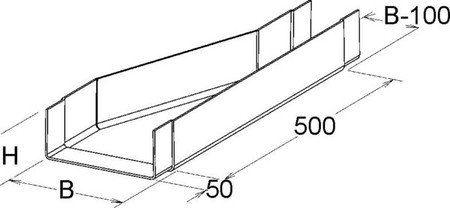 Reducing piece for cable ladder Flat profile 400 mm KKRR 80.400