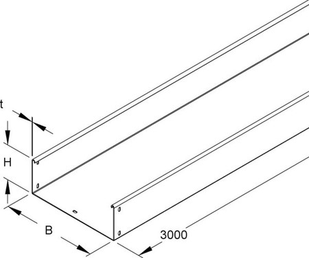 Cable tray/wide span cable tray 60 mm 1000 mm RSUS 60.100 OV