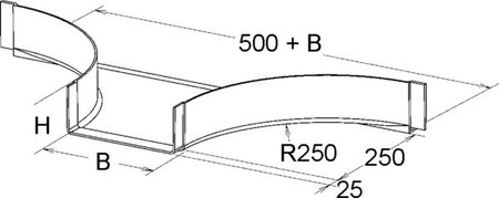 Add-on tee for cable tray 50 mm 100 mm KKST 50.100