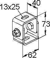 Ceiling bracket for cable support system 58 mm 32 mm DBG 12