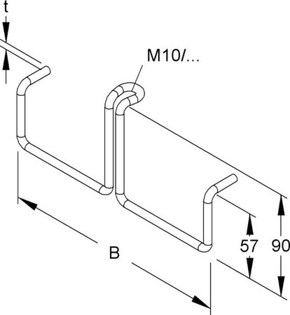 Ceiling bracket for cable support system 300 mm REBI 60.300