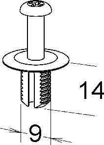 Expansion rivet for slotted cable trunking system 9 mm DF M