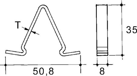 Ceiling bracket for cable support system 8 mm 35 mm V-1