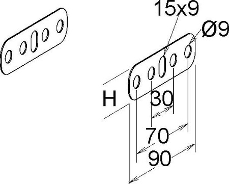 Connector for cable support system Joint clip bar KPIH 40 E5