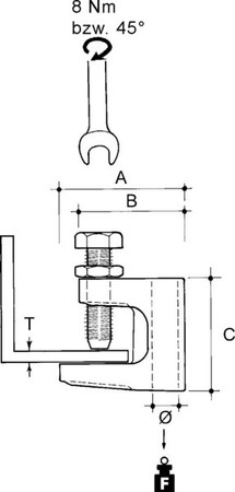 Fixing clamp Screw Thread 6 FC-6T