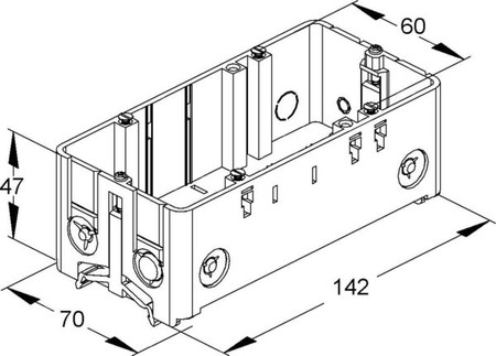 Junction box for wall duct 2 Rear panel Closed GDO 70/47-2