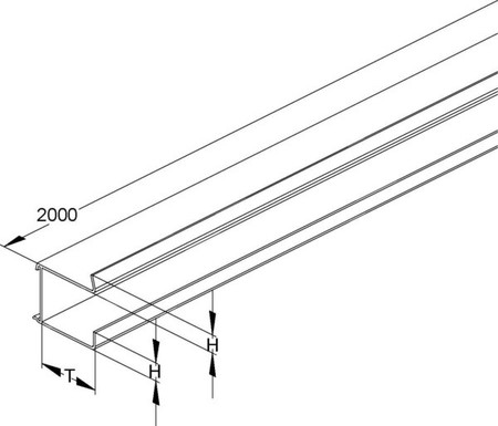 Separation plate for wall duct 2-fold 50 mm Snap on GTDK 50