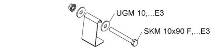 Mounting material for cable support system Steel HDS 60.40 F