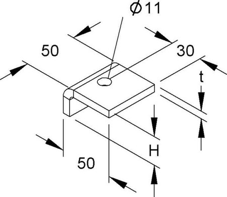 Mounting element for support/profile rail C-profile HSK 20 E3