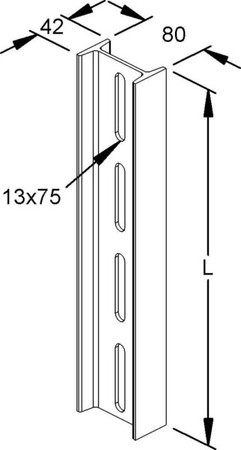 Support/Profile rail 3000 mm 80 mm 40 mm I 80/3000 FL