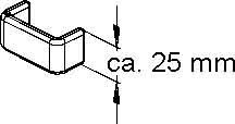 End cap/cover for support/profile rail U-profile End cap K 50