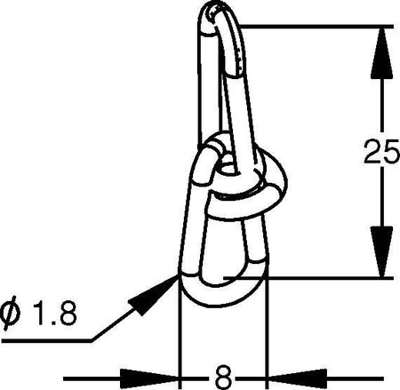 Chain 1.8 mm 25 mm Knot chain KCH 20