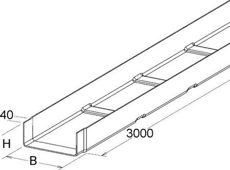 Cable tray/wide span cable tray 80 mm 400 mm KK 80.400