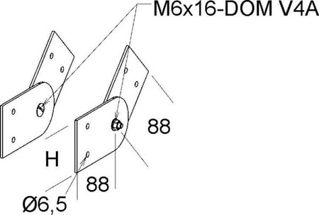 Connector for cable support system Corner joint KKGV 80