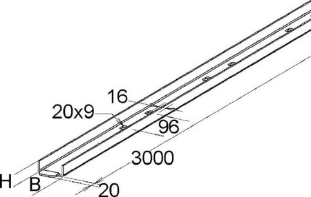 Cable tray/wide span cable tray 80 mm 150 mm KKL 80.150