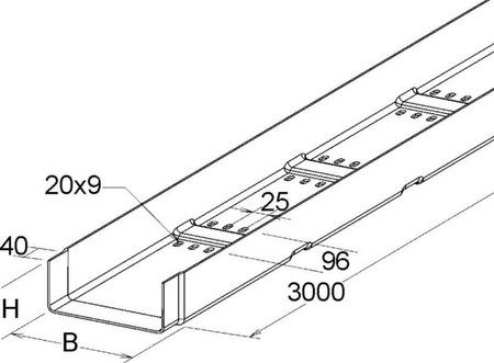 Cable tray/wide span cable tray 50 mm KKL 50.200