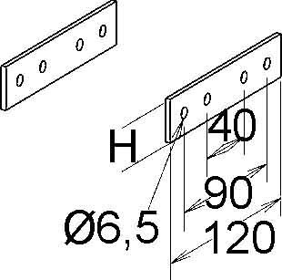 Connector for cable support system Corner joint KPGH 40