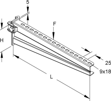 Bracket for cable support system 430 mm 195 mm KTTS 400