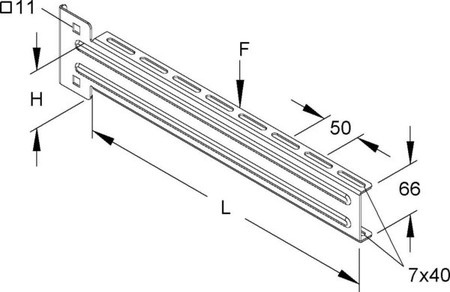 Bracket for cable support system 405 mm 83 mm KTUM 400