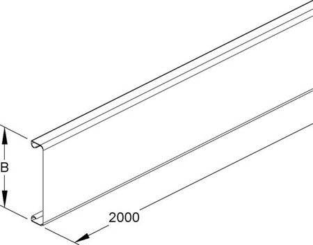 Cover for installation duct 100 mm 2000 mm Steel LD 100