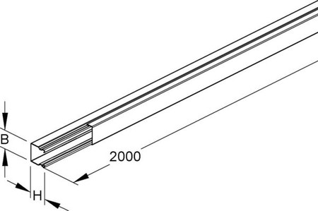 Installation duct 16 mm 16 mm 2000 mm LLK 16.016