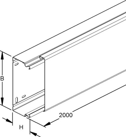 Installation duct 60 mm 150 mm 2000 mm LLK 60.150