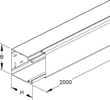 Installation duct 80 mm 80 mm 2000 mm LLK 80.080