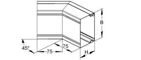 Outer corner for installation duct 60 mm 100 mm LUAB 60.100