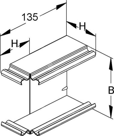 Outer corner for installation duct 60 mm 100 mm LUAE 60.100