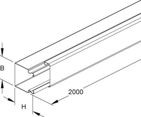 Installation duct 60 mm 60 mm 2000 mm LUK 60.060
