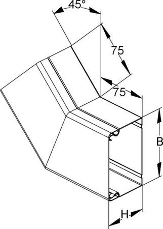 Flat bend for installation duct 60 mm 100 mm LUWB 60.100