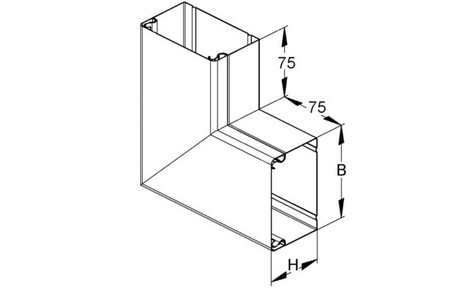 Flat bend for installation duct 60 mm 100 mm LUWC 60.100