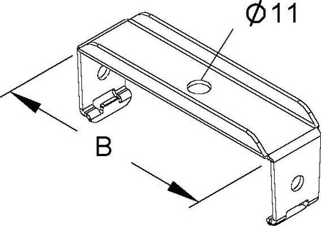 Wall- and ceiling bracket for cable support system 60 mm RCB 120