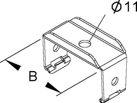 Wall- and ceiling bracket for cable support system 70 mm RCB 70