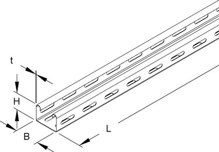 Cable tray/wide span cable tray 35 mm 50 mm 0.75 mm RL 35.050