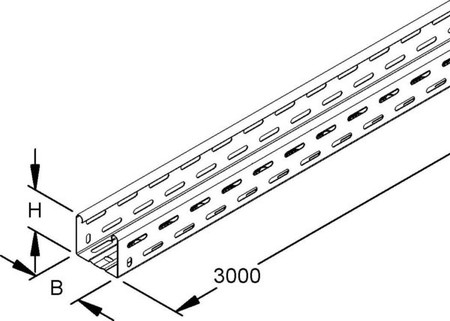 Cable tray/wide span cable tray 60 mm 70 mm 0.9 mm RLC 60.070