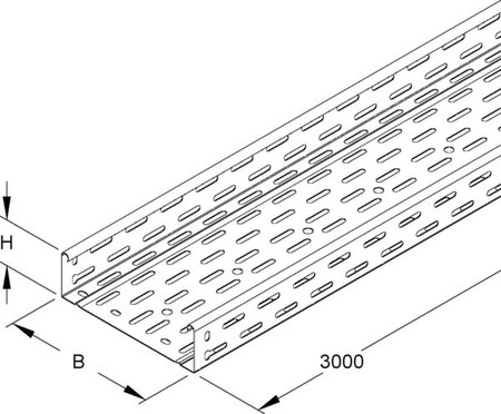 Cable tray/wide span cable tray 60 mm 200 mm RLC 60.200 OV