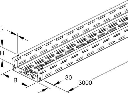 Cable tray/wide span cable tray 60 mm 150 mm 0.75 mm RLV 60.150