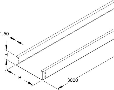 Cable tray/wide span cable tray 60 mm 200 mm RSU 60.200