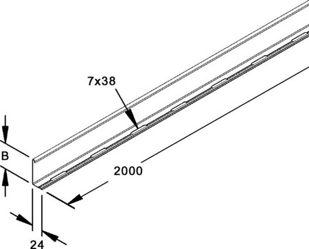 Separation plate for cable support system 55 mm 3000 mm RW 60