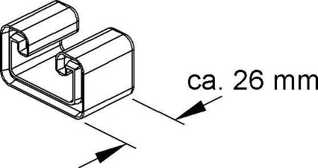 End cap/cover for support/profile rail C-profile End cap SKC 86