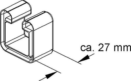 End cap/cover for support/profile rail C-profile 27 mm SKC 88/96