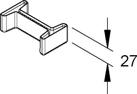 End cap/cover for support/profile rail I-profile End cap SKI 80