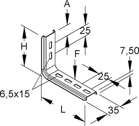 Bracket for cable support system 110 mm 85 mm TK 85.110