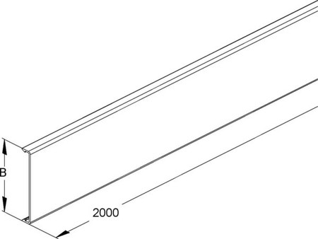 Cover for slotted cable trunking system 100 mm 2000 mm VDD 100