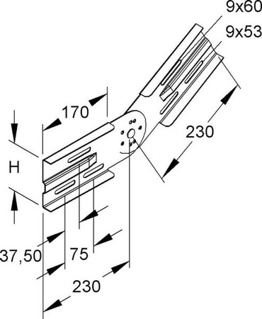 Connector for cable support system Corner joint WSGV 105