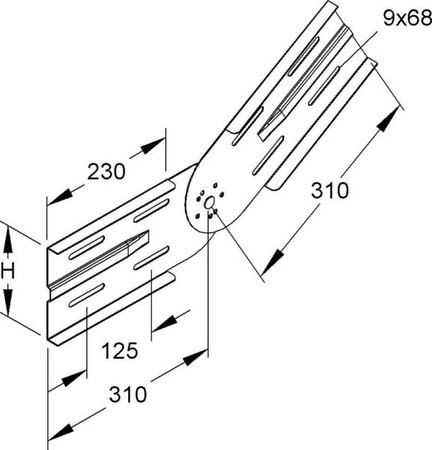 Connector for cable support system Corner joint WSGV 150